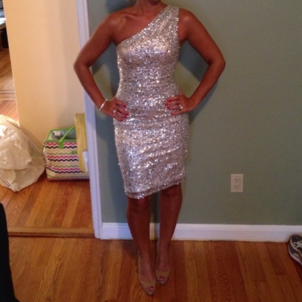 Sherri Hill one shoulder sequin dress. Size 0